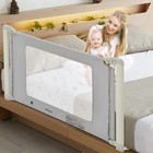 Toddler Bed Rail For Crib  Swing Down Foldable Safety Bed Rail W  Rounded Corner