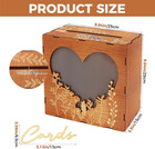 Wedding Card Box Rustic Wood Heart Window Reception Decor Large Storage Keepsake