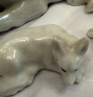 Set Of 3 Vtg Lusterware Dog Figurines Porcelain Japan Iridescent White Flaw
