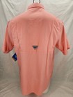 New Columbia Tamiami Pfg Short Sleeve Sorbet Pink Salmon Fishing Shirt Men s M