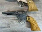 Vintage Unmarked Die Cast Metal Cap Gun Western Cowboy Toy Lot Of 5 Revolvers