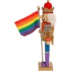 Kurt Adler Wooden Nutcrackers  Gay Pride With Colorful Pride Flag  12 