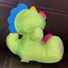 Vintage 1991 Fisher Price Puffalump Dinosaur Baby Pink Rattle Plush Googly Eyes
