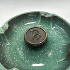 Vintage Roseville Art Pottery Green Speckled Hyde Park Cigar Ashtray 1900