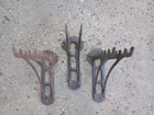 ---lot Of 3 Antique Cast Metal Long Handled Tool Holders - Barn Wall Mount