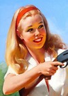 1970s Gil Elvgren Pinup Girl Poster  skeet Club  Shotgun Shooting - 11x14