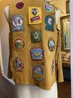 Vintage 1960 s Kids Boy Scouts Vest With Lots Of Patches - Suede Great Condition
