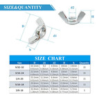 90pcs Wing Nut Assortment Kit - 5 Sizes  Zinc Plated Carbon Steel