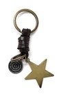 Bronze Star Keychain Genuine Leather And Metal Car Key Chain