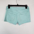 Refuge Denim Shorts Womens 4 Light Teal Frayed Hem Cut Off Retro Preppy Festival