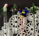 Vtg Set Of 13 - Blown Glass Swizzle Sticks Cocktail Stirrers  Birds Fish X tree