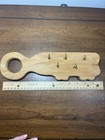 Vintage Solid Wood Key Holder Key Shaped Wall Hanging Rack 5 Hooks England