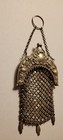 Antique Victorian Art Nouveau German Silver Mesh Tiny Child s Finger Coin Purse 