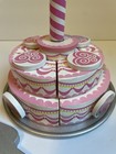 Melissa And Doug Triple-layer Party Cake Wooden Play Food Set - Birthday Cake 3 