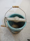 Antique White Mountain Ice Cream Freezer Maker 4 Qt Hand Crank Blue-  No Innards