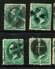Crossroads Study Fancy Cancels 3 Cent Washington Banknotes 1871-83 Us 7d14