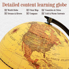 Illuminated Globe Of The World With Wooden Stand  8   Vintage World Globe Built 