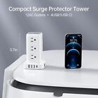 Usb-c Tower Surge Protector Power Strip 10 Ft 12 Ac Outlets With 4 Usb Ports