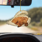 Dachshund Dog Sleeping Angel Wings Christmas  Love Dog Car Ornament Gift