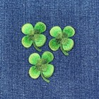 3-pack Four Leaf Clover Applique Patch Shamrock Good Luck Embroidered Badge 1 5 
