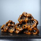 Old Boxwood Carved Taihu Lake Stone Statue Brush Rest Home Decor Collection