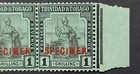 1913 Trinidad   Tobago  Britannia 1s Ovpt  Specimen Strip Of 3   Margin Sg 154cs