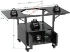 Outdoor Grill Table Cart Compatible With Big Green Egg Style Bbq Kamado Joe Jr
