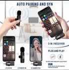 Lavalier Wireless Microphone Audio Video Recording Mini Mic For Iphone   Android