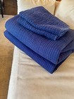 2 Pottery Barn Twin Kingston Quilt  Navy Blue  With Sham  Excellent Used