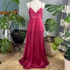 Vintage Vanity Fair Burgundy Slip Dress Cottagecore Coquette Fairy Size 34