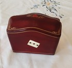 Vintage Italian Leather Embossed Double Deck Playing Card Case