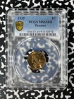 1935 Panama 1 Centesimo Pcgs Ms65rb Lot g129 Gem Bu  Top Graded 