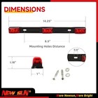 15  Black Stainless Steel 3 Lights 9 Led Identification Light Bar - 1 Pcs Red