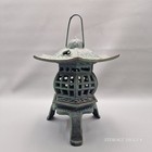 Vintage Large Green Japanese Cast Iron Gazebo Pagoda Garden Lantern  3 Heart