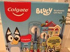 Colgate Kids Bluey Gift Set Manual powered Toothbrush cap Toothpaste 4 Pack New