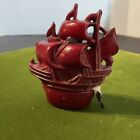 Vintage Celluloid Plastic Figural Sailing Ship Tape Measure Occupied Japan
