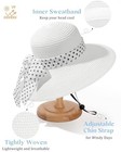Sun Hats For Women Uv Protection  Wide Brim Beach Straw X-large Off-white