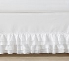 Pottery Barn Kids Sadie Ruffle Organic Cotton Crib Skirt White Shabby Chic