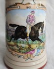 Vtg Antique German Germany 1 2 Liter Beer Stein Race Horse   Jockey Lithopane