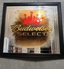 Budweiser Select Crown Logo Framed Bar Mirror Sign Beer Breweriana