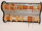 Vintage U s  Gold Chain Mfg Countertop Display W  80 Feet Of Chain   Spools