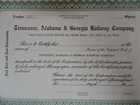 1900s Tennessee Alabama   Georgia Railway Company Stock Certificate-delaware