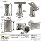 Stainless Steel Handrail Support For 2  Round Post - Satin Brushed Finish