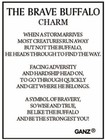 Ganz  brave Buffalo  Figurine Charm token  poem Card 1 1 4  X 1 