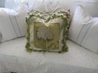 Vintage Aubusson Style Antique Look Creamy Hydrangea Needlepoint Pillow Nwot 18 