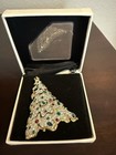 Swarovski Christmas Tree Brooch Pave Crystals 1997 Nordstrom Exclusive Swan Mint