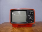Vintage 1975 Rca Au-091-a Model Orange B w 9  Screen Mod Atomic Tv Television