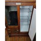 Antique Oak Ice Box Refrigerator 4  T Porcelain Lined W racks 3 Door Free Ship
