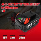 7 0ah 18v 2 Pack Replacement Battery For Milwaukee M18 48-11-1852