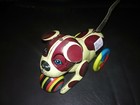 Vintage Reproduction Wind-up Toy Metal Dog With Ball Made In China Circa 1980 s 